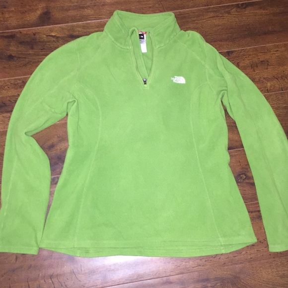 Green women's North Face pullover