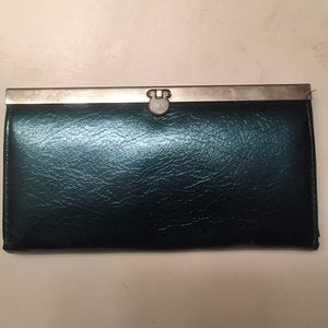 Metallic blue wallet