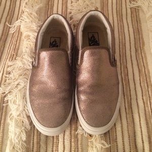 Vans slip on metallic sneakers