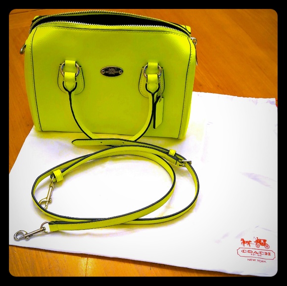 Lime green Coach purse