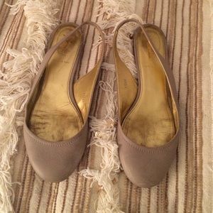 J Crew grey sling back flats