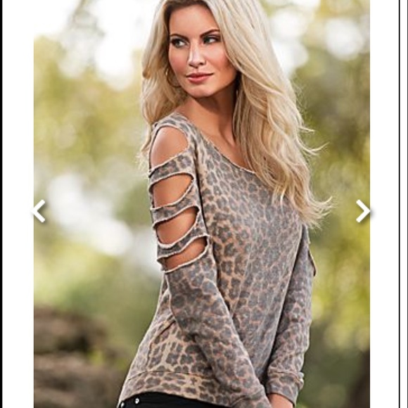 Venus swimwear leopard sweatshirt top