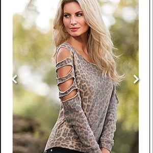 Venus swimwear leopard sweatshirt top