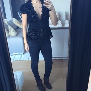 Nanette Lepore velvet & lace jacket