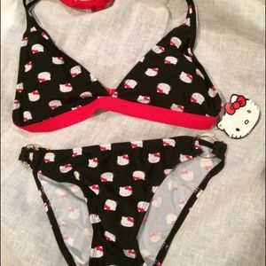 Hello Kitty Navy & Red Halter Top Bikini
