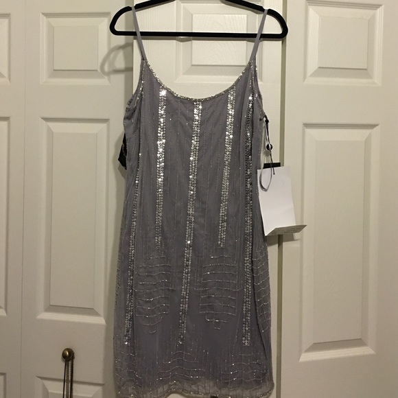 Adrianna Papell Dresses & Skirts - Adrianna Papell silver sequin dress NWT