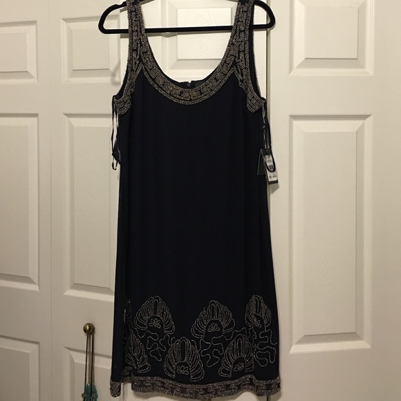 Adrianna Papell Dresses & Skirts - Navy Blue Embellished Adrianna Papell Dress