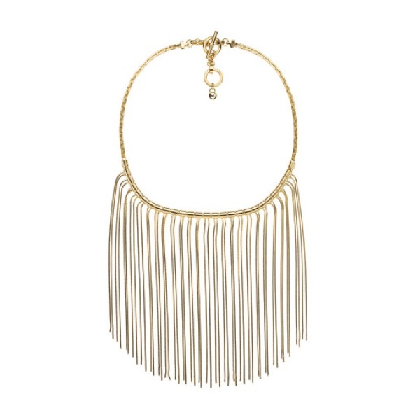 Michael Kors Gold Fringe Bib Necklace