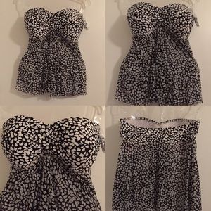 White cheetah print bathing suit top