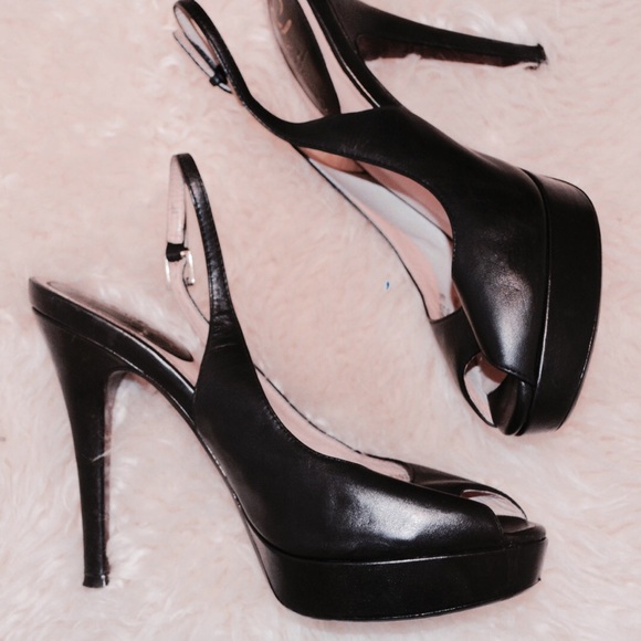 Black Cole Haan Peeptoe Pumps
