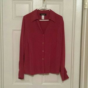 Jones of New York red button down blouse