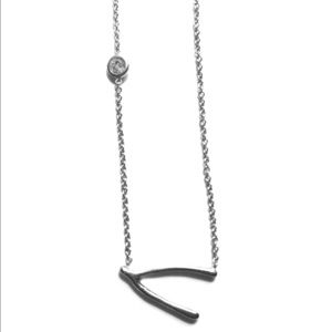 NWT Anthropologie Silver Wishbone Necklace