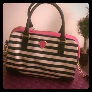 Betsey Johnson Black and White Stripe Bag