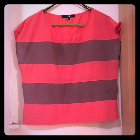 Orange and gray stripped top - Picture 1 of 2