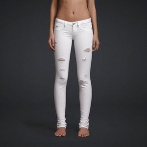 Distressed White Jeans