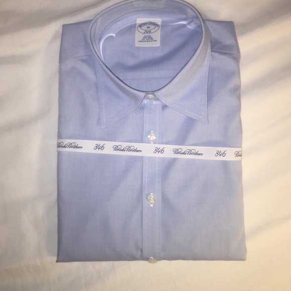 NWT Brooks Brothers blue no-iron dress shirt 10
