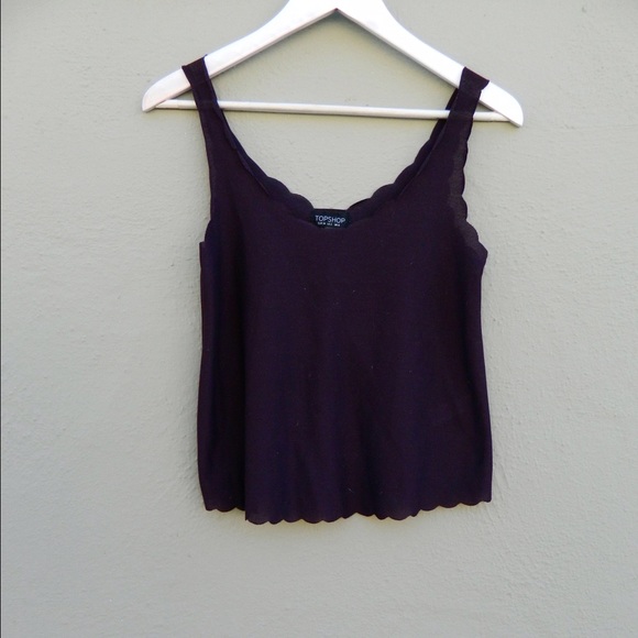 Topshop Tops - Top Shop Scalloped Tank