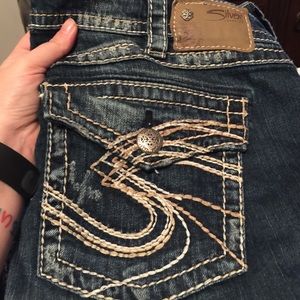 Silver Jeans with pocket designs