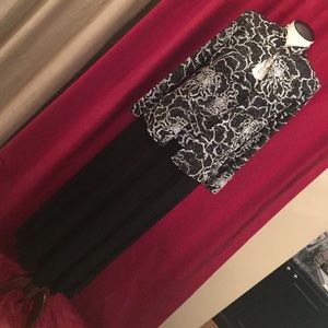 Mother of the Bride black tank evening gown with sparkles & jacket.