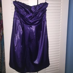 Purple strapless dress