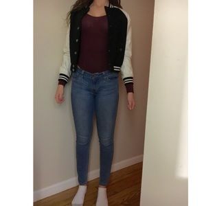 Forever 21 Black & White Varsity Jacket