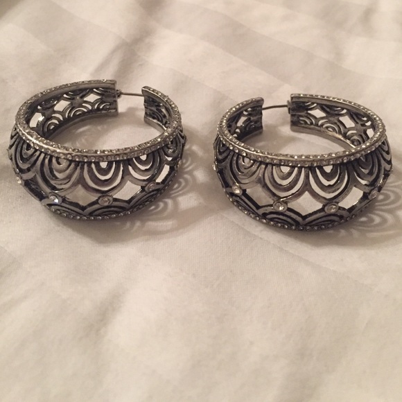Lia Sophia silver hoops