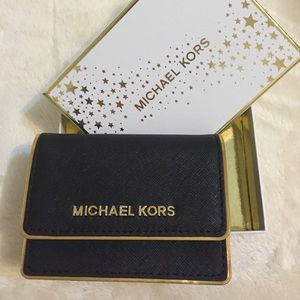 MK Card Case Leather Authentic Black color