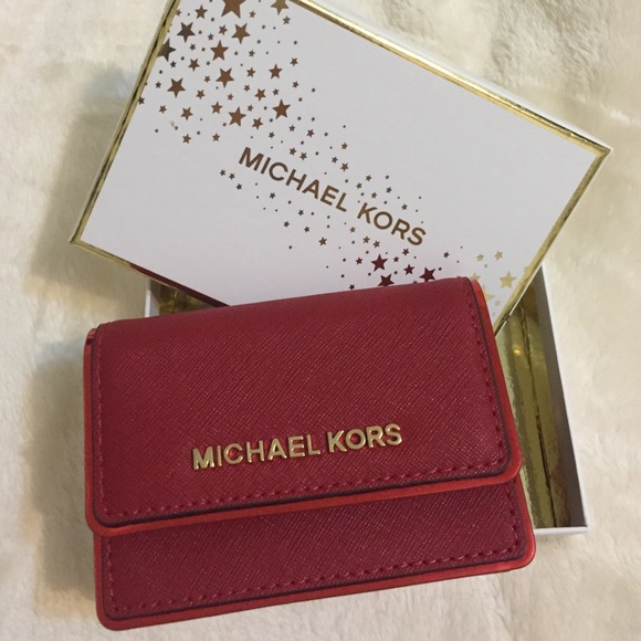 MK Card Case Authentic Red color