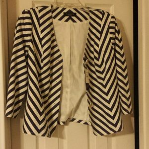 NWT Navy / White Striped Blazer
