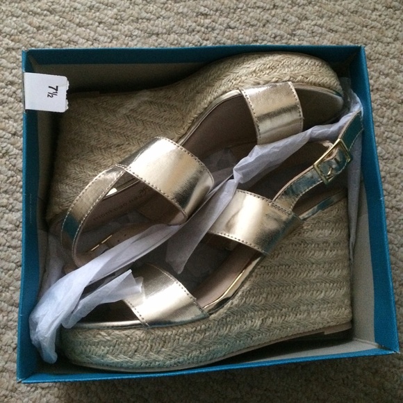 New with box Gold Wedges