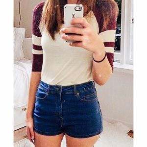 high waisted denim shorts