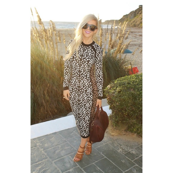 ASOS Midi Dress in Leopard Structured Knit