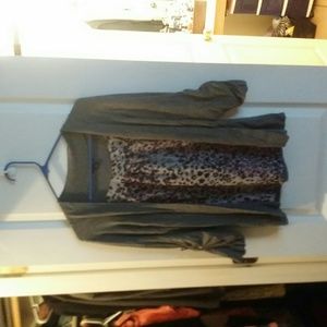 Blouse with connected sweater