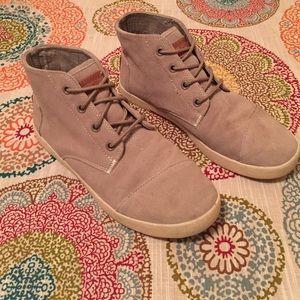 Women's TOMS high paseo in taupe suede