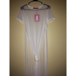 Long Split Mesh Tunic
