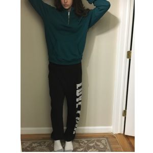 VS Pink Half-Zip Boyfriend Pullover & Sweatpants