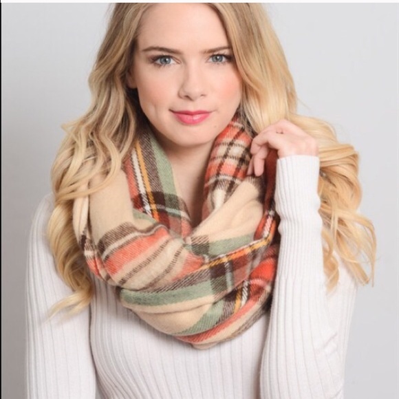 Vivacouture Accessories - Plaid Infinity Scarf