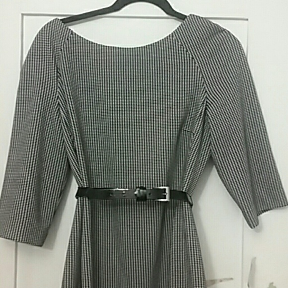 Anne Klein-Black n white checkered dress