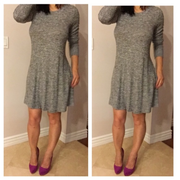 Last One‼️Super soft Haci  Grey Long Sleeve Dress - Picture 4 of 4