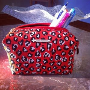 Stella & Dot heart leopard pouf