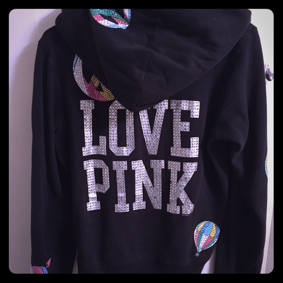 VICTORIAS SECRET PINK *BLING* ZIP UP size medium