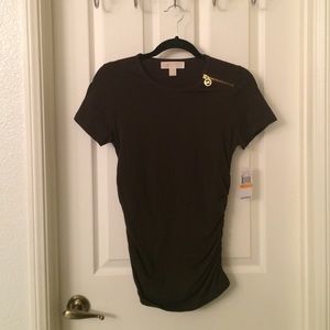 Michael Kors Chocolate Zipper Tee
