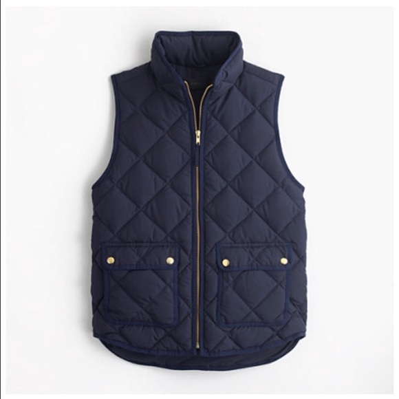 J. Crew excursion quilted down vest - xxs - navy