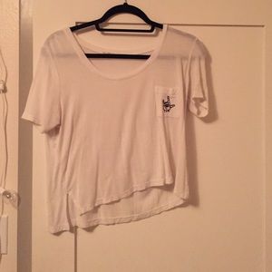 Brandy Melville white loose crop tee