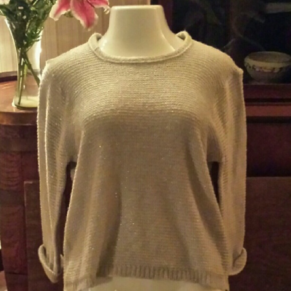 Sparkly Lurex pale-pale gray sweater - Picture 4 of 5