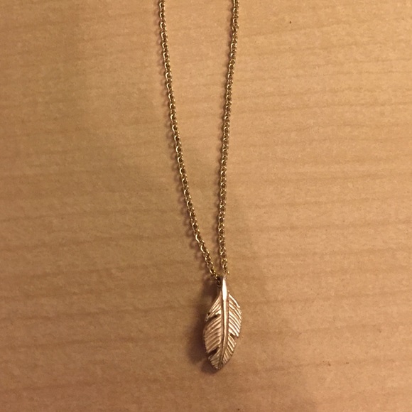 Gold feather necklace