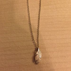 Gold feather necklace
