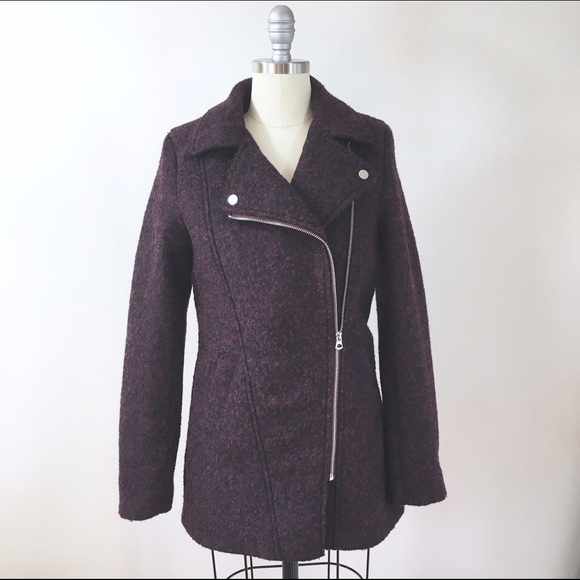 H&M wool biker coat . Host pick 🌷 - Picture 2 of 4