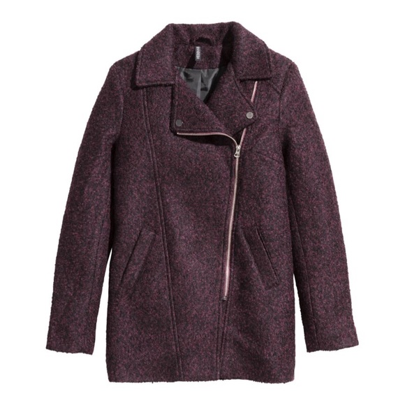 H&M wool biker coat . Host pick 🌷 - Picture 3 of 4