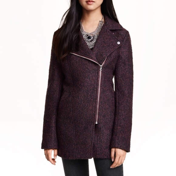 H&M wool biker coat . Host pick 🌷 - Picture 4 of 4
